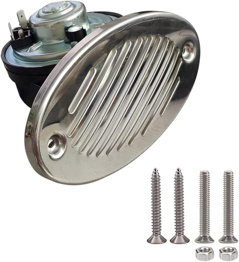 C CLINK CLINK 316 Stainless Steel 12V Hidden Flush Mount 5190512 Marine Boat Horn With two types of 316 stainless steel mounting screws Two Hole Installation Spacing of 114.3 mm - Image 1
