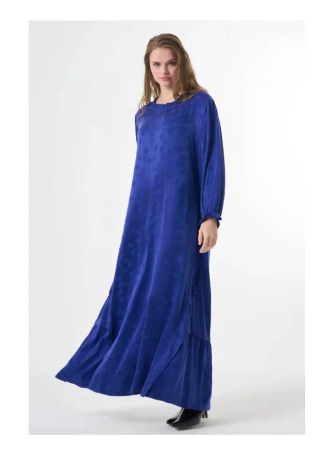 Plus size  cupra silk dress - Royal Blue