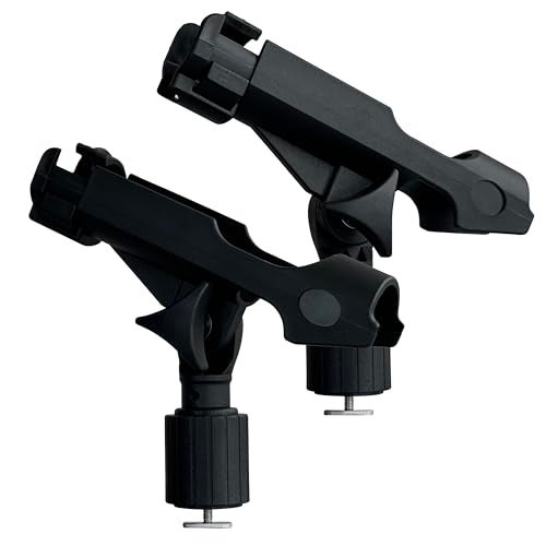 HiUmi 2 Pack Fishing Rod Holder with Track Mount Universal T-Shaped Screw Mounted on Rail for Kayak, Canoe, Fishing Boat (2Pack Rod Holders) - Image 1