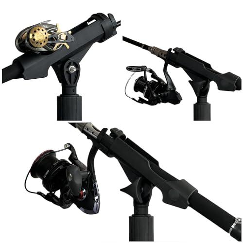 HiUmi 2 Pack Fishing Rod Holder with Track Mount Universal T-Shaped Screw Mounted on Rail for Kayak, Canoe, Fishing Boat (2Pack Rod Holders) - Image 2
