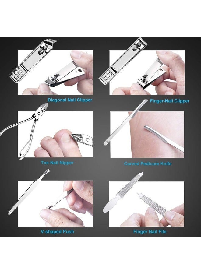 Eleish Nail Clippers Set, Stainless Steel Fingernail and Toenail Clippers, Professional Manicure Pedicure Kit with Travel Case, Nail Care Tools for Grooming - Image 2
