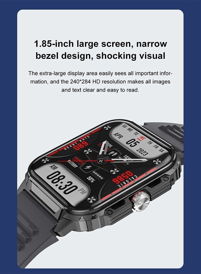 JOYFOCUS Y1 Smartwatch Low-Power Sports Watch Health Monitoring, Sleep Tracking, Bluetooth Calls, Social Notifications-Black - Image 5