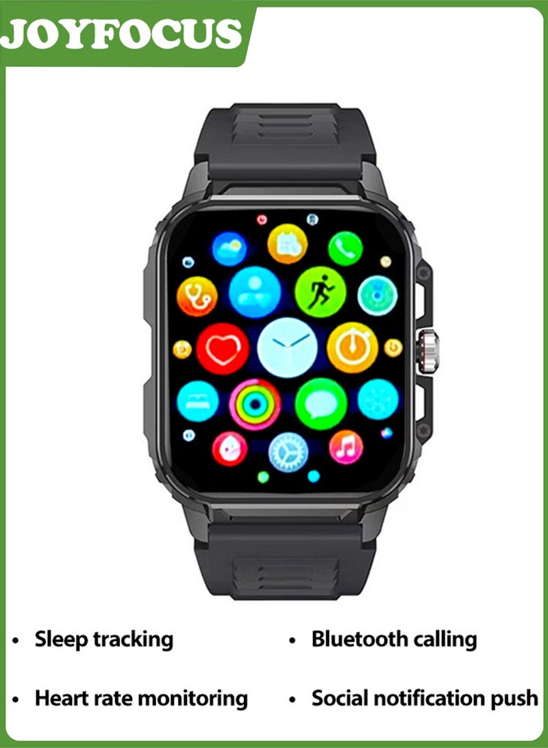 JOYFOCUS Y1 Smartwatch Low-Power Sports Watch Health Monitoring, Sleep Tracking, Bluetooth Calls, Social Notifications-Black - Image 1