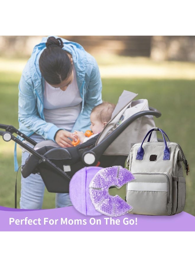 CONBELLA Hot Cold Gel Bead Breast Therapy Pack,Breast Ice Packs for Breastfeeding,Relief for Breastfeeding,Nursing Pain, Mastitis,Engorgement,Plugged Ducts, Boost Milk Let-Down & Production (Purple) - Image 5