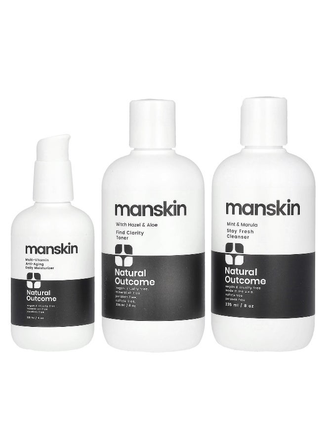 natural outcome Natural Outcome, Man Skin, Everyday Face Kit, 3 Piece Kit  - Image 1