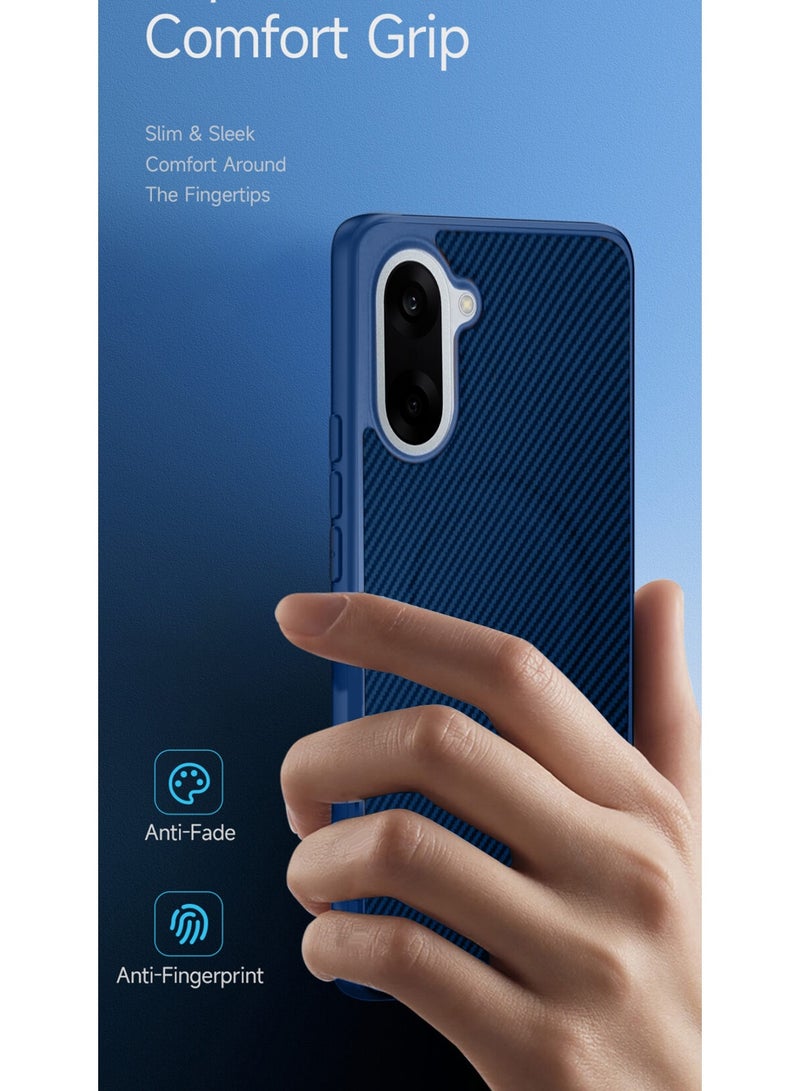 دبليو تيك غطاء حماية خلفي من السيليكون الناعم وألياف الكربون مع دعم Magsafe لهاتف OnePlus Nord CE5 5G 2025 - أزرق بحري - Image 2