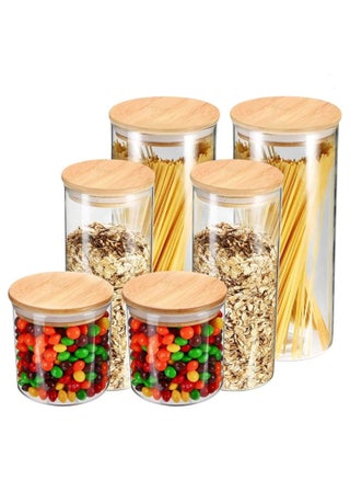 Glass Food Storage Containers Set,Spice Jar Set,6 Piece Glass Jar with Bamboo Airtight Lids and Labels - pzsku/Z334499D8DC2F83A8668FZ/45/_/1680258415/7f14895c-8985-4b2c-ac4f-94d723e5fe5a