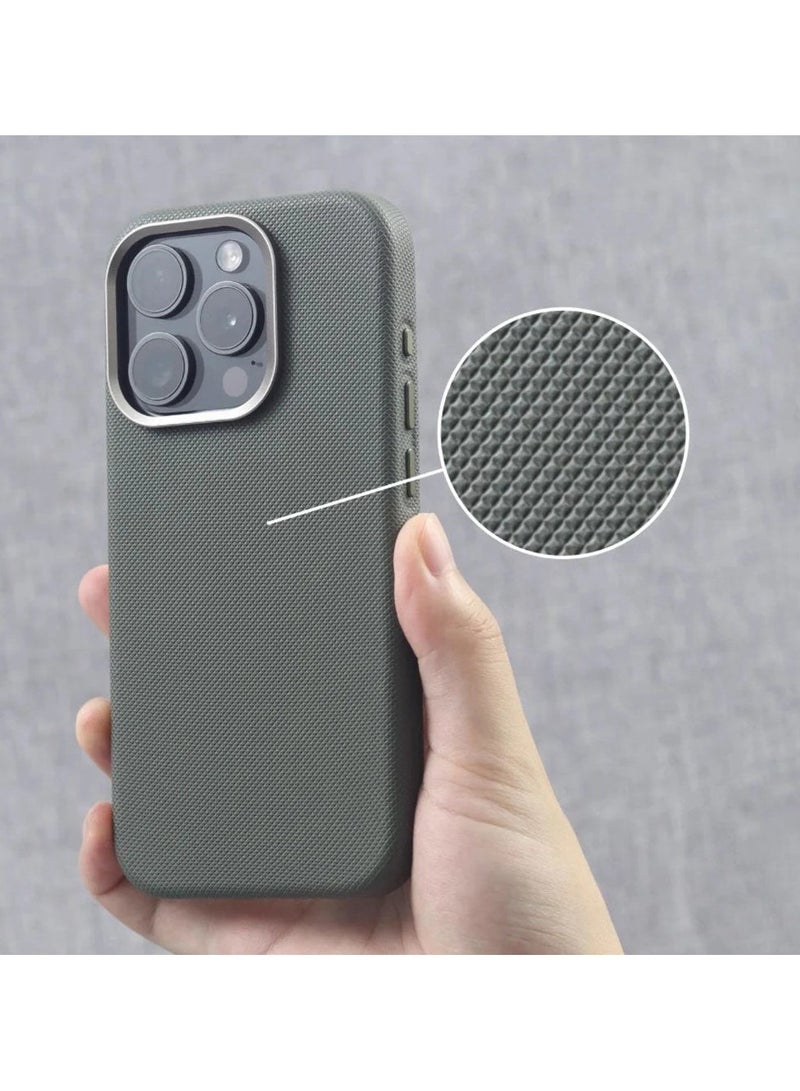 ICARLUS Luxury Metal Lens Frame Case for iPhone 16 Pro Max Magsafe Wireless Charger Magnetic Shockproof Cover Green  - Image 1