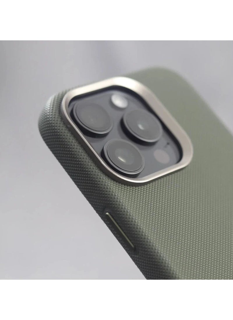 ICARLUS Luxury Metal Lens Frame Case for iPhone 16 Pro Max Magsafe Wireless Charger Magnetic Shockproof Cover Green  - Image 2
