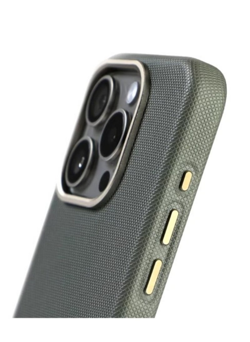 ICARLUS Luxury Metal Lens Frame Case for iPhone 16 Pro Max Magsafe Wireless Charger Magnetic Shockproof Cover Green  - Image 3