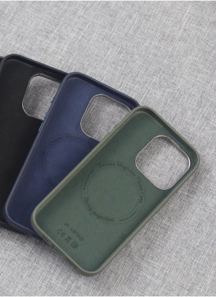 ICARLUS Luxury Metal Lens Frame Case for iPhone 16 Pro Max Magsafe Wireless Charger Magnetic Shockproof Cover Green  - Image 5