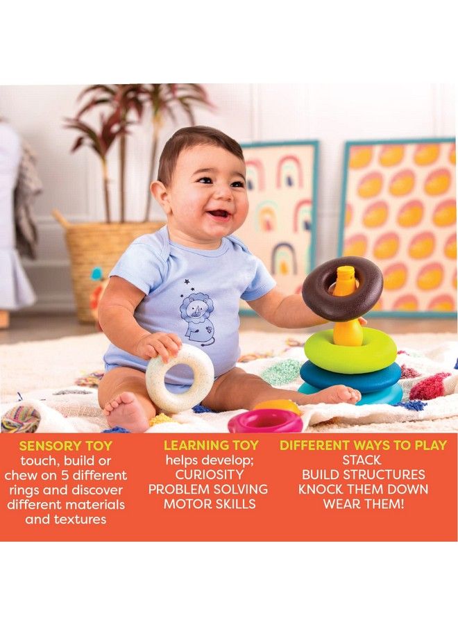B. Toys By Battat B. Toys Stacking Rings Textured Ring Stacker For Babies Baby Toys 100% Non Toxic Early Development Toys - Image 5