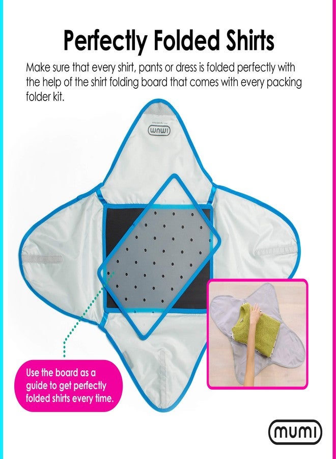MUMI Travel Garment Bag Folder - 14.5" x 10.5" Foldable Clothes Organizer for Luggage | Anti-Wrinkle Suit & Shirt Case for Men & Women | Carry-On Garment Bag for Travel, Flights & Packing (Blue) - Image 4
