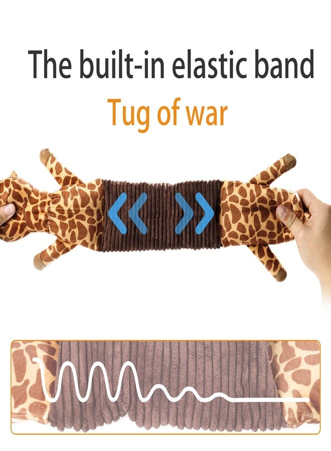 MEWMINGLE 3-in-1 Squeaky Dog Toys for Chewers, Dual Squeaker, Crinkle Sound, Stretchy Spring Band - Durable Interactive Plush Puppy Toy​s for Boredom, Small Breed (Giraffe) - Image 3