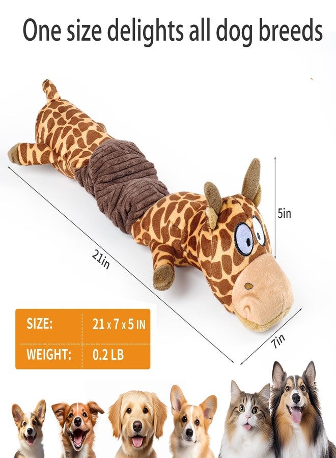 MEWMINGLE 3-in-1 Squeaky Dog Toys for Chewers, Dual Squeaker, Crinkle Sound, Stretchy Spring Band - Durable Interactive Plush Puppy Toy​s for Boredom, Small Breed (Giraffe) - Image 5