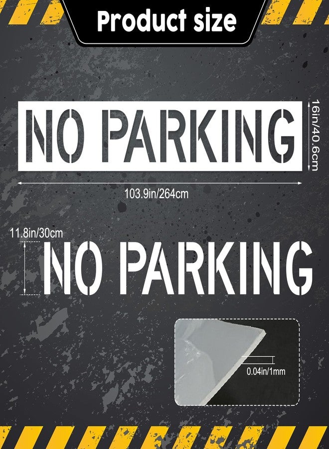CODOHI No Parking Stencil, 11.8" Letters Height, Foldable Silicone Parking Lot Stencils, Large Reusable Curb Painting Stencils, Fire Lane Stencil for Asphalt Concrete Curb Marking Pavement Sign, 16"x104" - Image 2