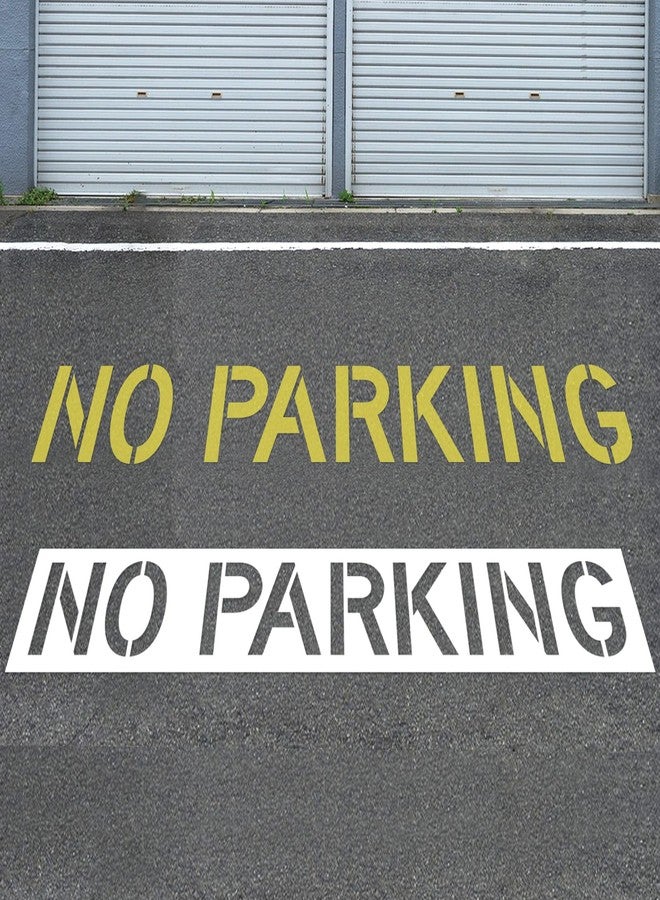 CODOHI No Parking Stencil, 11.8" Letters Height, Foldable Silicone Parking Lot Stencils, Large Reusable Curb Painting Stencils, Fire Lane Stencil for Asphalt Concrete Curb Marking Pavement Sign, 16"x104" - Image 1