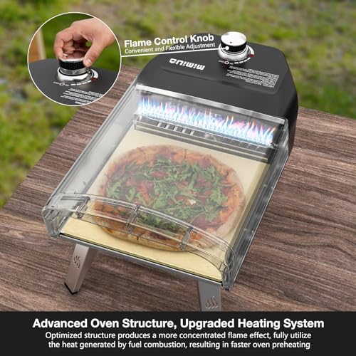 Mimiuo Gas Pizza Oven Outdoor - 33 lbs Heavy Duty Propane Pizza Stove for Outside, 60 Second Pizza - Includes 13" Square Stone Foldable Peel & Cover - Portable for Backyard Camping - Image 4