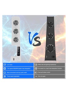 XICEN Cooling Fan for PS5 Slim, New Playstation 5 Slim Console Accessories Cooler with USB Port and 3 Adjustable Quiet 9500-Speed Fans, Cool LED Light for PS5 Slim Digital/Disc Edition System  - Image 2