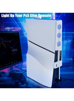 XICEN Cooling Fan for PS5 Slim, New Playstation 5 Slim Console Accessories Cooler with USB Port and 3 Adjustable Quiet 9500-Speed Fans, Cool LED Light for PS5 Slim Digital/Disc Edition System  - Image 5