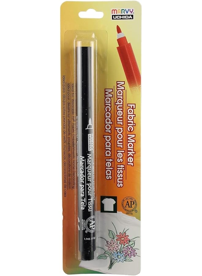 أوتشيدا 522 C 1 قلم تحديد الأقمشة ذو النقاط الدقيقة من مارفي باللون الأسود - Image 1