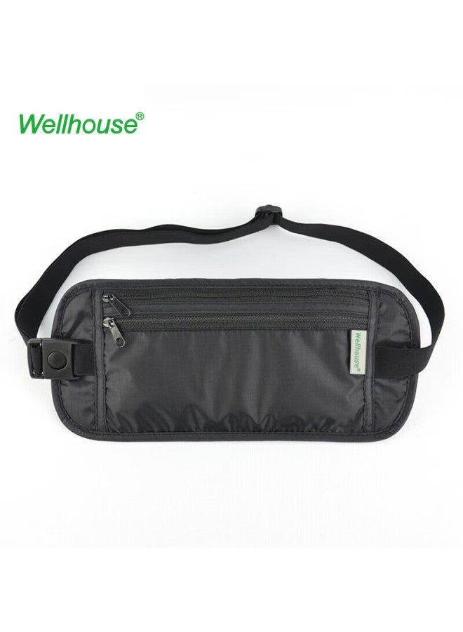 Wellhouse Wellhouse Waist Pack, Unisex Travel Anti-theft Document Holder, Portable Bill And Phone Organizer, Black S Size - Image 1