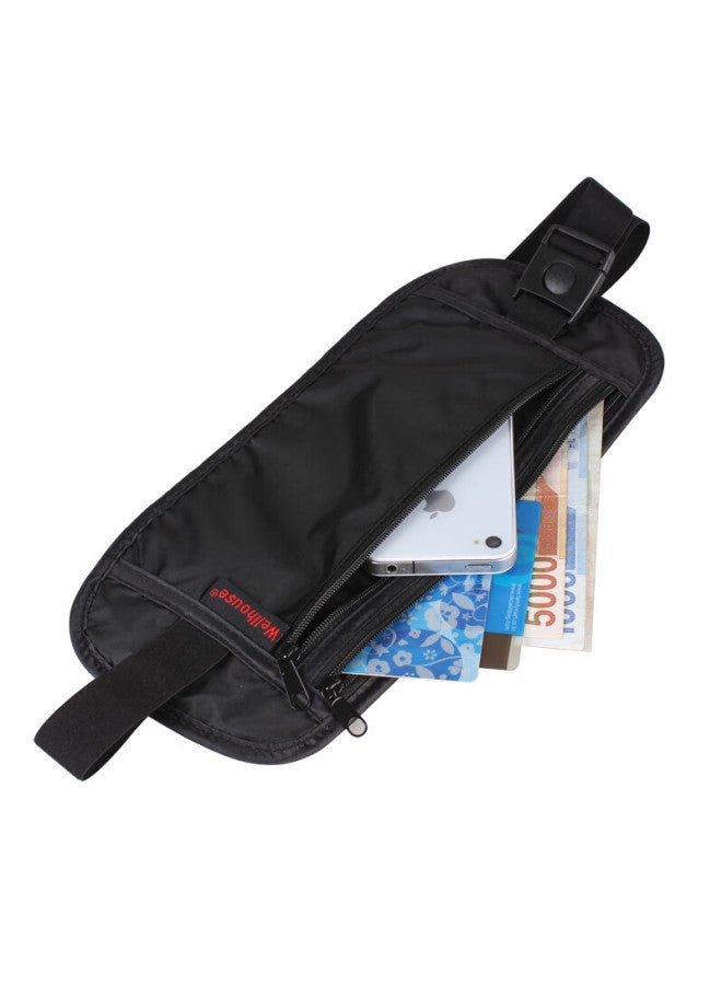 Wellhouse Wellhouse Waist Pack, Unisex Travel Anti-theft Document Holder, Portable Bill And Phone Organizer, Black S Size - Image 3