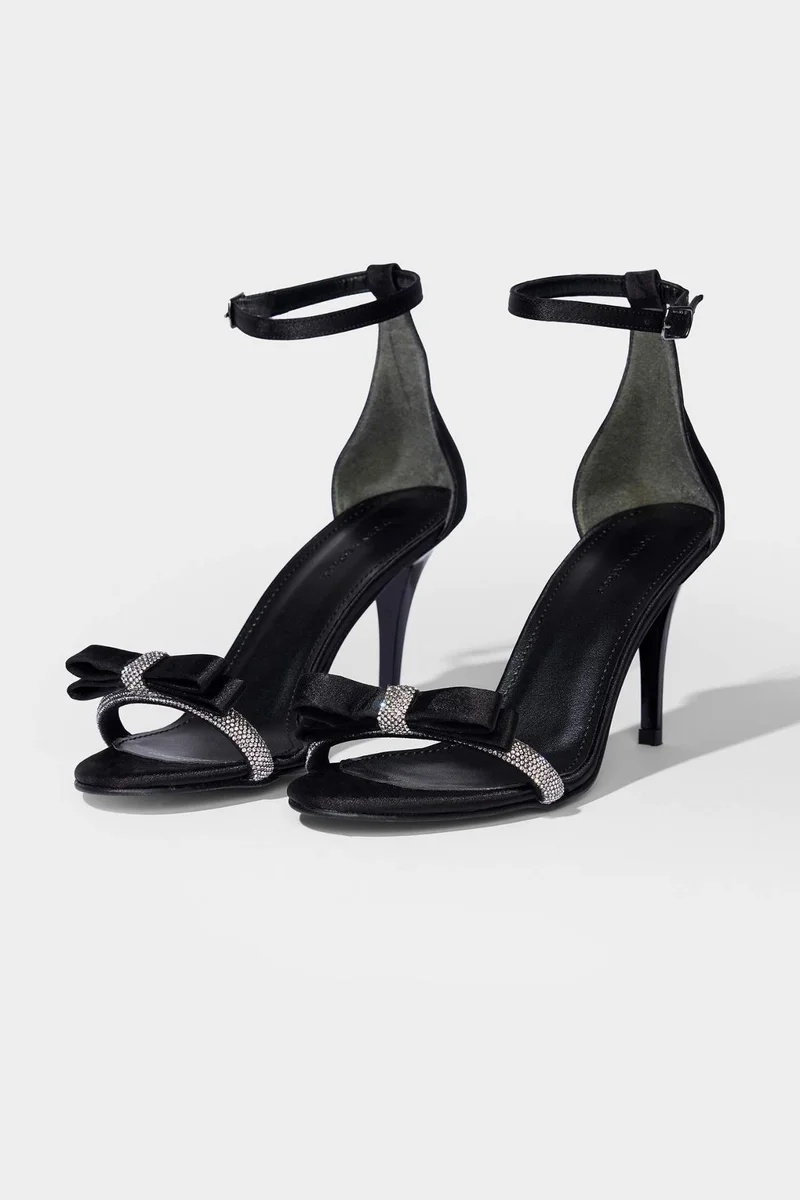 ديفاكتو DCEY x DeFacto Woman Stoned Bow Detailed Heeled Shoes