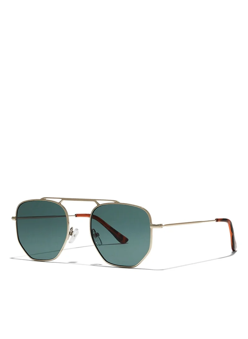 Blackout BlackOut by eyewa THEO Unisex Sunglasses, Japanese Gold/Green