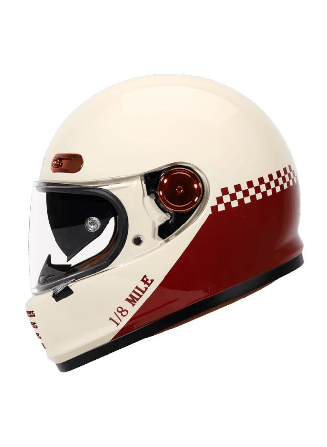 Znp Am912 Off-white Racing 2XL 3c Certified Retro Motorcycle Helmet Full Face For Men And Women Electric Scooter