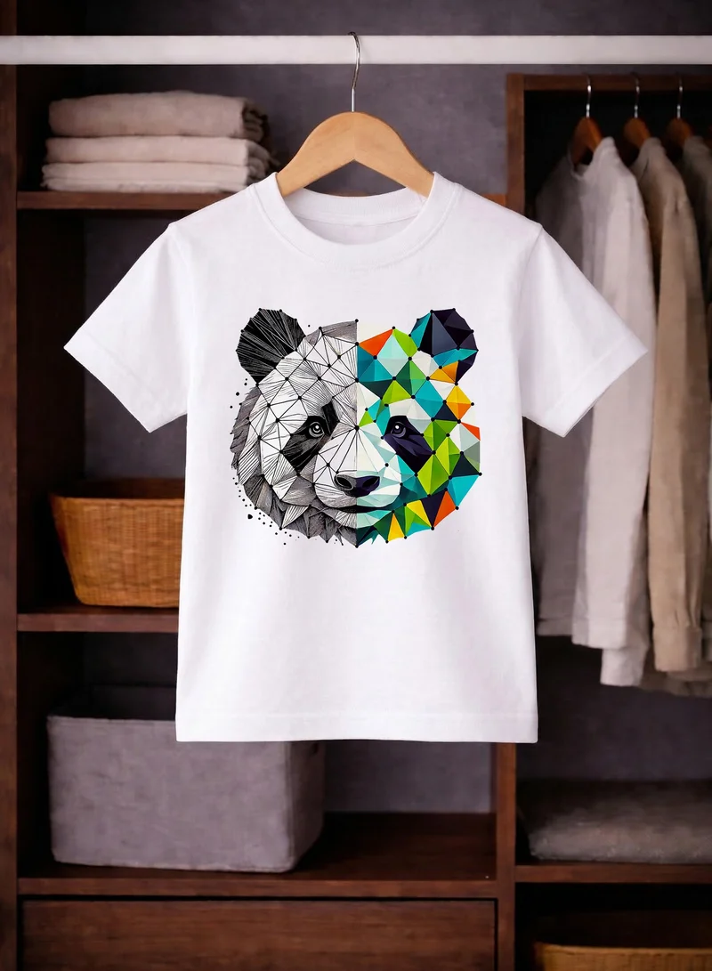 Funkaar Funkaar Geometric Panda Print T-shirt for Boys & Girls