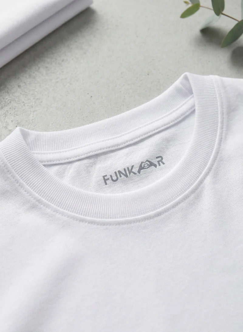 Funkaar White Funkaar Geometric Panda Print T-shirt for Boys & Girls  | Best Price UAE