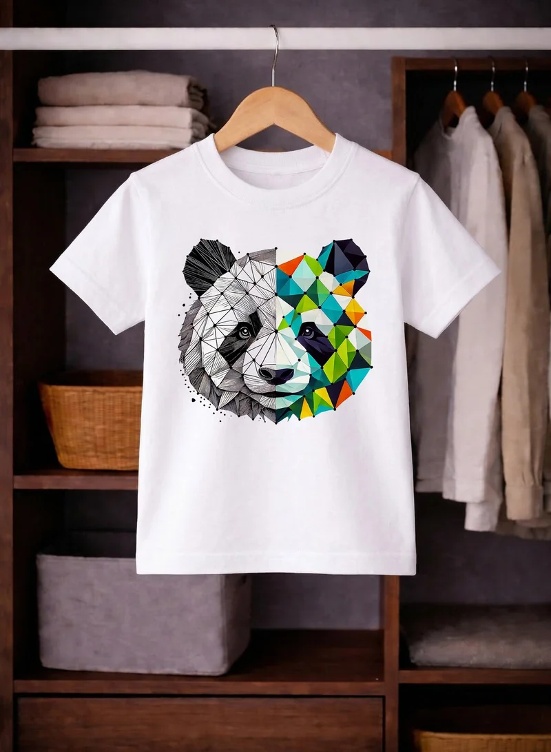 Funkaar Funkaar Geometric Panda Print T-shirt for Boys & Girls