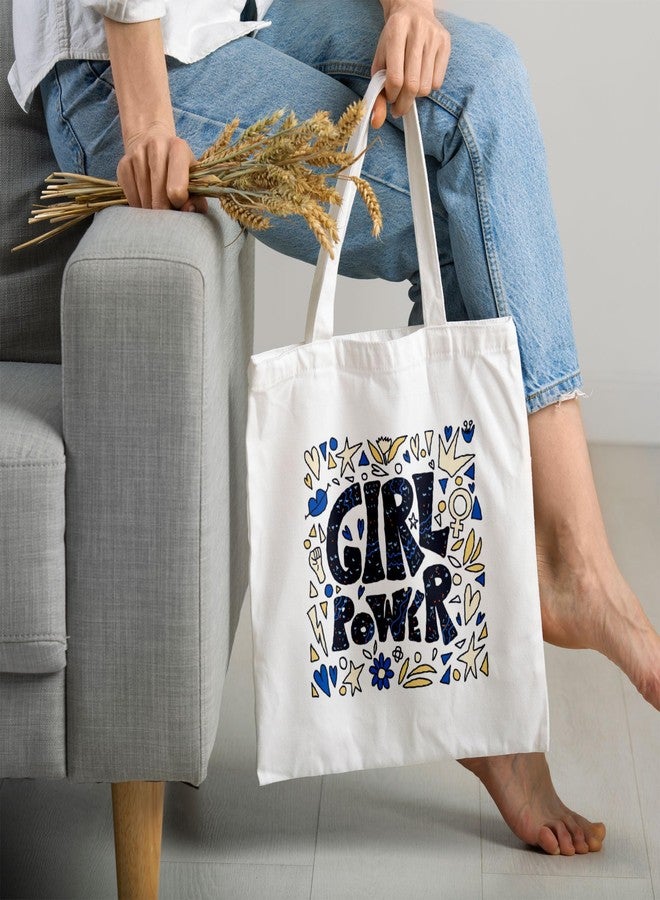 ARTBUG Tote Bag for Women with zip, Aesthetic Canvas tote bag for college girls, office, stylish and reusable - Girl Power - D No - 165 - Image 2