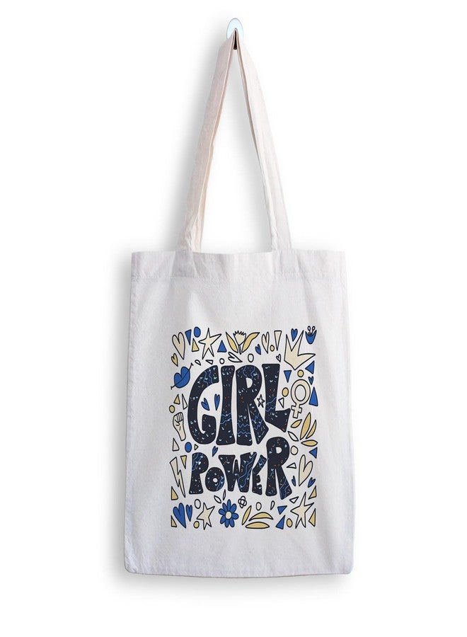 ARTBUG Tote Bag for Women with zip, Aesthetic Canvas tote bag for college girls, office, stylish and reusable - Girl Power - D No - 165 - Image 1