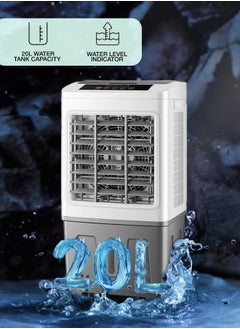 GREEN LION Portable Air Cooler 20L with Cool Function Air Conditioner 60W / Remote Control / Digital Display / Energy Efficient / Eco-Friendly Cooling / Humidification adds moisture / Energy-efficient consumes less power / GA20 - White & Gray  - Image 3
