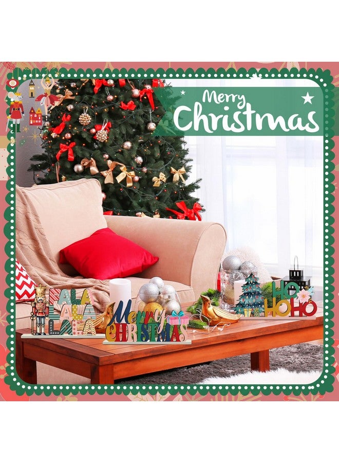 Shellwei 6pcs Christmas Table Decorations Wooden Nutcracker Fairy Ballet Merry Christmas Table Centerpiece Mouse King Soldier Wooden Signs for Xmas Home Table Tier Tray Party Decor - Image 5