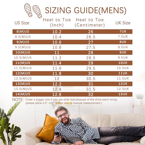 shoeslocker Men's Slippers Warm Soft Plush Memory Foam House Slippers for Men Comfortable Bedroom Moccasin Non-Slip Indoor Outdoor Beige 10 - Image 5