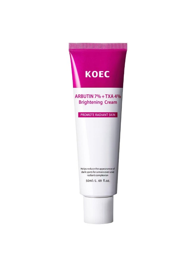 ك أو إي سي Arbutin 7% + Tranexamic Acid 4% Cream, Dark Spot Remover for Face, Pigmentation Removal Cream for Freckles, Hyperpigmentation, Blemishes, Acne Marks, Moisturiser Face - Image 5