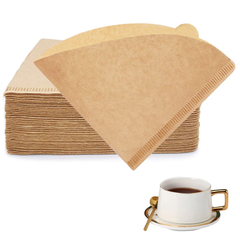 BYKITCHEN Small Coffee Filters Size 01 Set of 200 Disposable Cone Coffee Filters Paper Natural Paper Filters for Pour Over Coffee Dripper and Coffee Maker 12 Cup