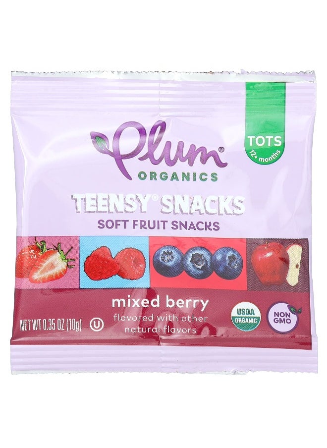 Plum Organics Plum Organics, Teensy Snacks, Soft Fruit Snacks, Tots 12+ Months, Mixed Berry, 5 Packs, 0.35 oz (10 g) Each  - Image 3