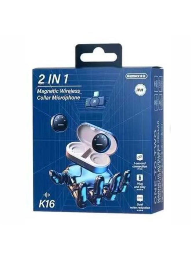 REMAX K16 2-IN-1 iPhone Wireless Microphone - Image 2