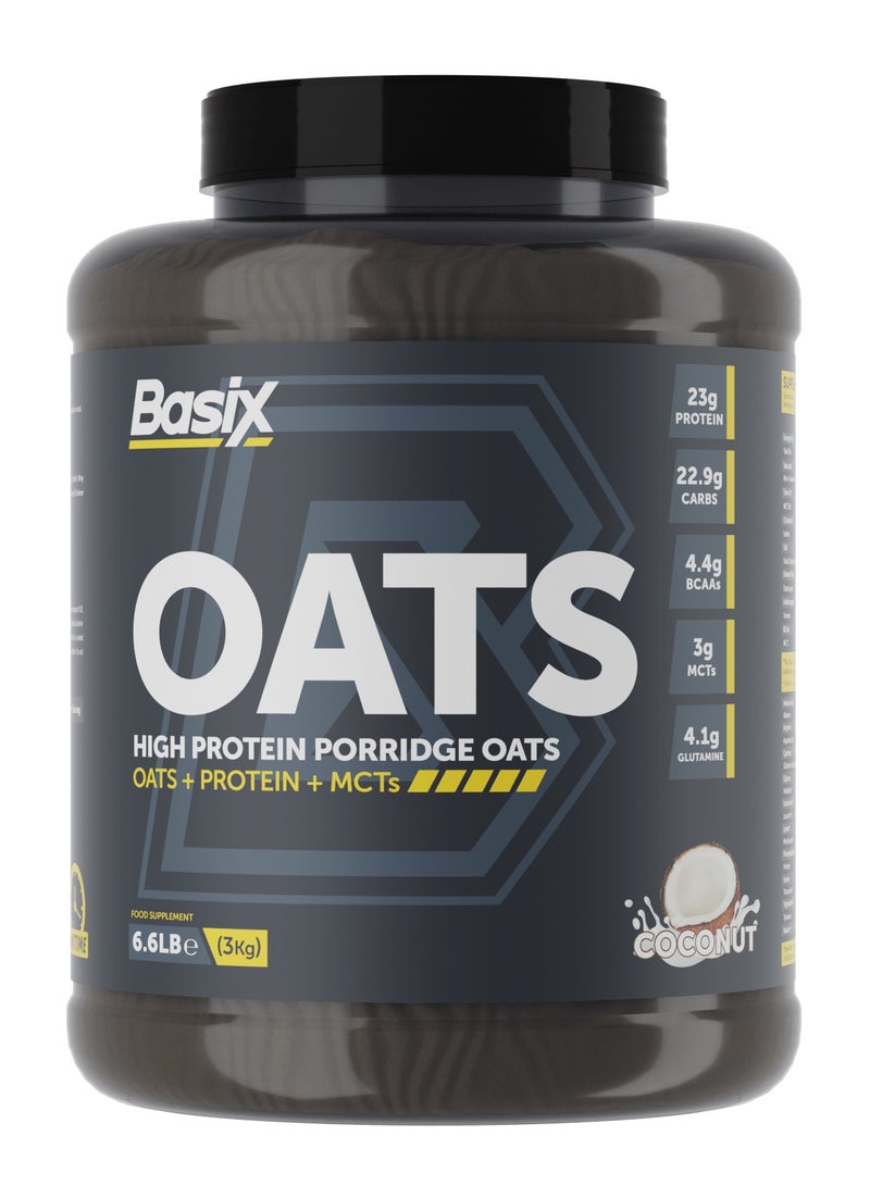 Basix Oats High Protein Porridge 3kg Coconut Flavor 50 Serving - Image 1
