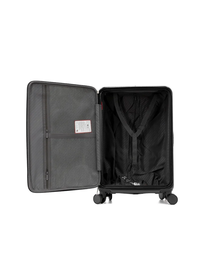 ترافلايت travelite hard shell luggage trolley bag 3-piece set,black (s-20",m-24",l-28")