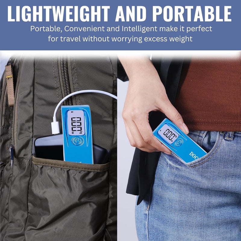 DOCOSS Portable Luggage Weighing Scale with 2600mAh Power Bank - 50kg Capacity Digital Weight Machine with Wide LCD Display for Flights, Suitcases, and Bags(Blue) - Image 5