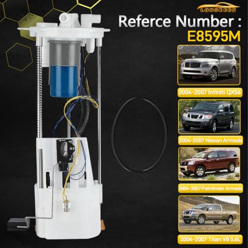 LONGKEES Electric Fuel Pump Module Assembly with Sending Unit, FIT Infiniti QX56 & Nissan Armada, Pathfinder Armada, Titan 2004–2007 V8 5.6L – Replace E8595M 17040-7S000 17040-7S20A FG1078 - Image 2