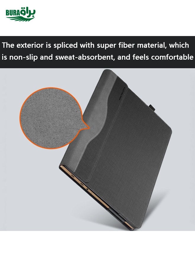 BURAQ - Laptop PU Leather Protective Case For Lenovo Yoga 730-13(Gentleman Gray) - Image 1