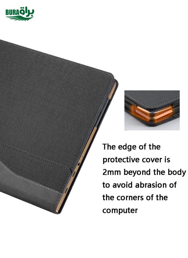BURAQ - Laptop PU Leather Protective Case For Lenovo Yoga 730-13(Gentleman Gray) - Image 1
