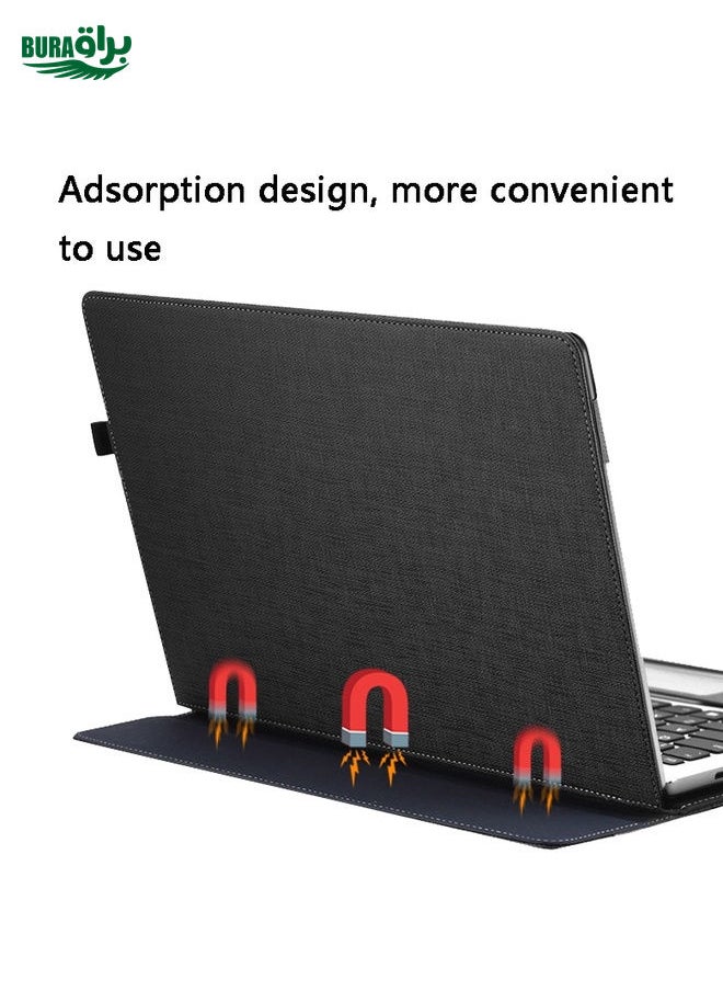BURAQ - Laptop PU Leather Protective Case For Lenovo Yoga 730-13(Gentleman Gray) - Image 1