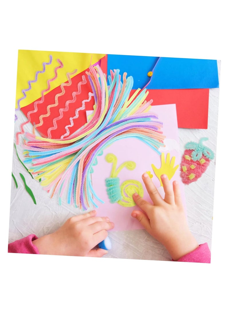 50 Pcs Top Twisting Stick, Fuzzy Craft DIY, Colorful Fuzzy Wire Craft Pipe, Chenille Wire Plush - Image 4